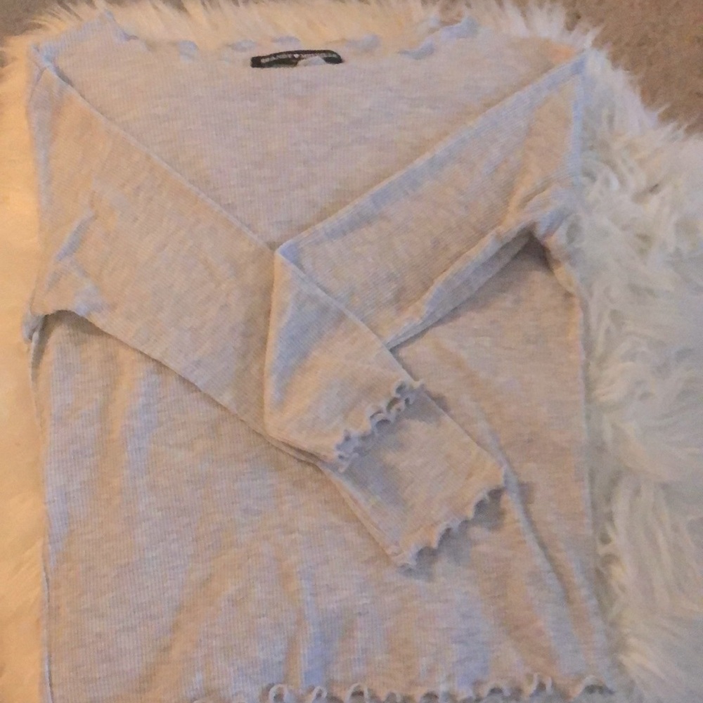 BRANDY MELVILLE Grey Long Sleeve Top